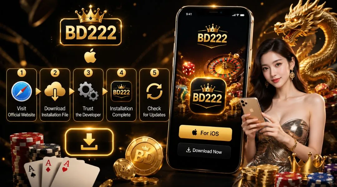 আইফোনে (iPhone) অত্যন্ত দ্রুত গতিতে BD222 অ্যাপ ইনস্টল করা। 