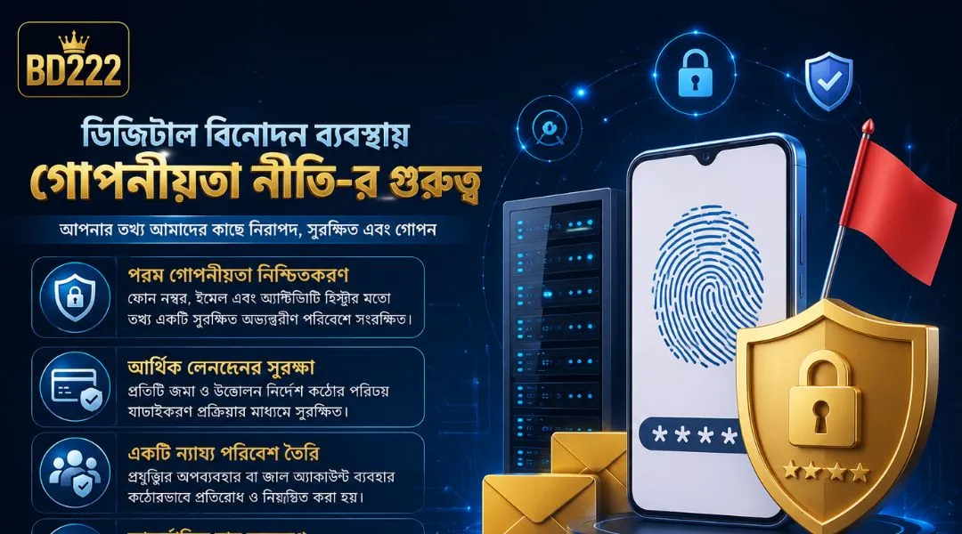 BD222-এর গোপনীয়তা নীতি অত্যন্ত গুরুত্বপূর্ণ ভূমিকা পালন করে। 